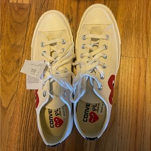 Converse X COMME des GARCONS Play sneakers white with red heart Womens 8 mens 6